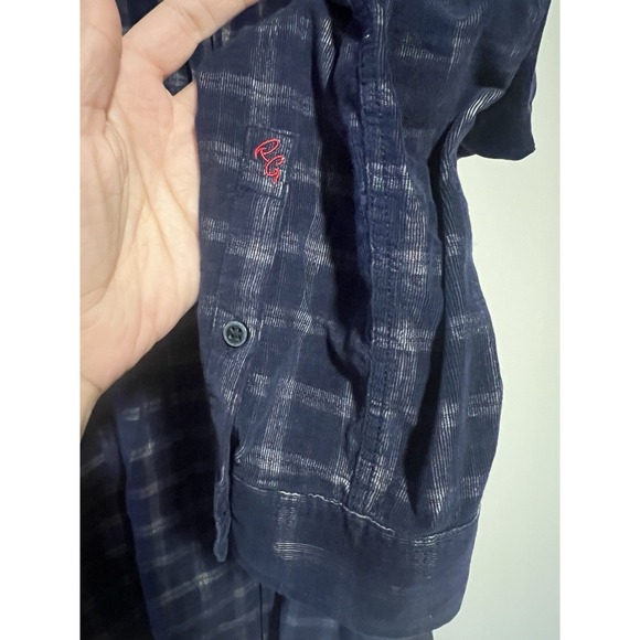 Robert Graham Mens Micro Corduroy Blue Plaid Shirt Sz XL Classic Fit Long Sleeve - Picture 7 of 8